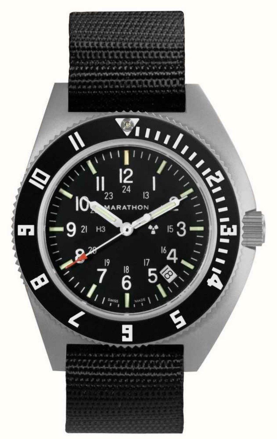 Men'S Marathon | Marathon 41Mm Ssnav-D Steel Navigator With Date | Ballistic Nylon Strap