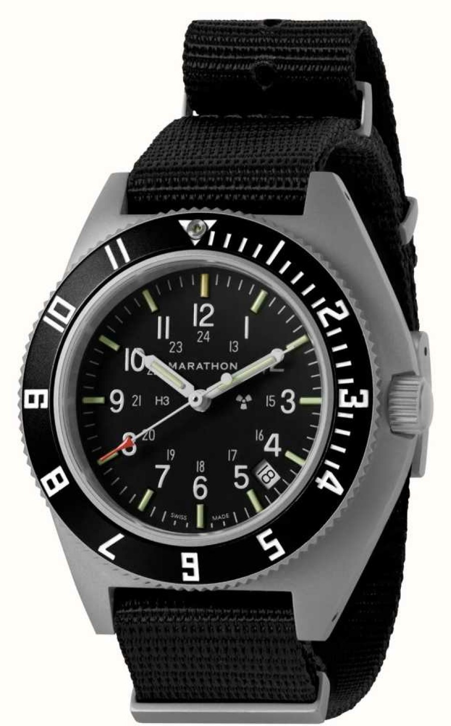 Men'S Marathon | Marathon 41Mm Ssnav-D Steel Navigator With Date | Defstan Nylon Strap