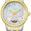 Women'S Citizen | Citizen Women'S Calendrier Moonphase Eco-Drive Mother-Of-Pearl Dial Two-Tone Stainless Steel Bracelet