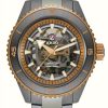 Men'S RADO | Rado Captain Cook High-Tech Ceramic Skeleton (43Mm) Grey Dial / 3-Link Plasma High-Tech Ceramic Bracelet