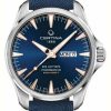 Men'S Certina | Certina Ds Action Powermatic 80 Blue Dial / Blue Fabric Leather Strap