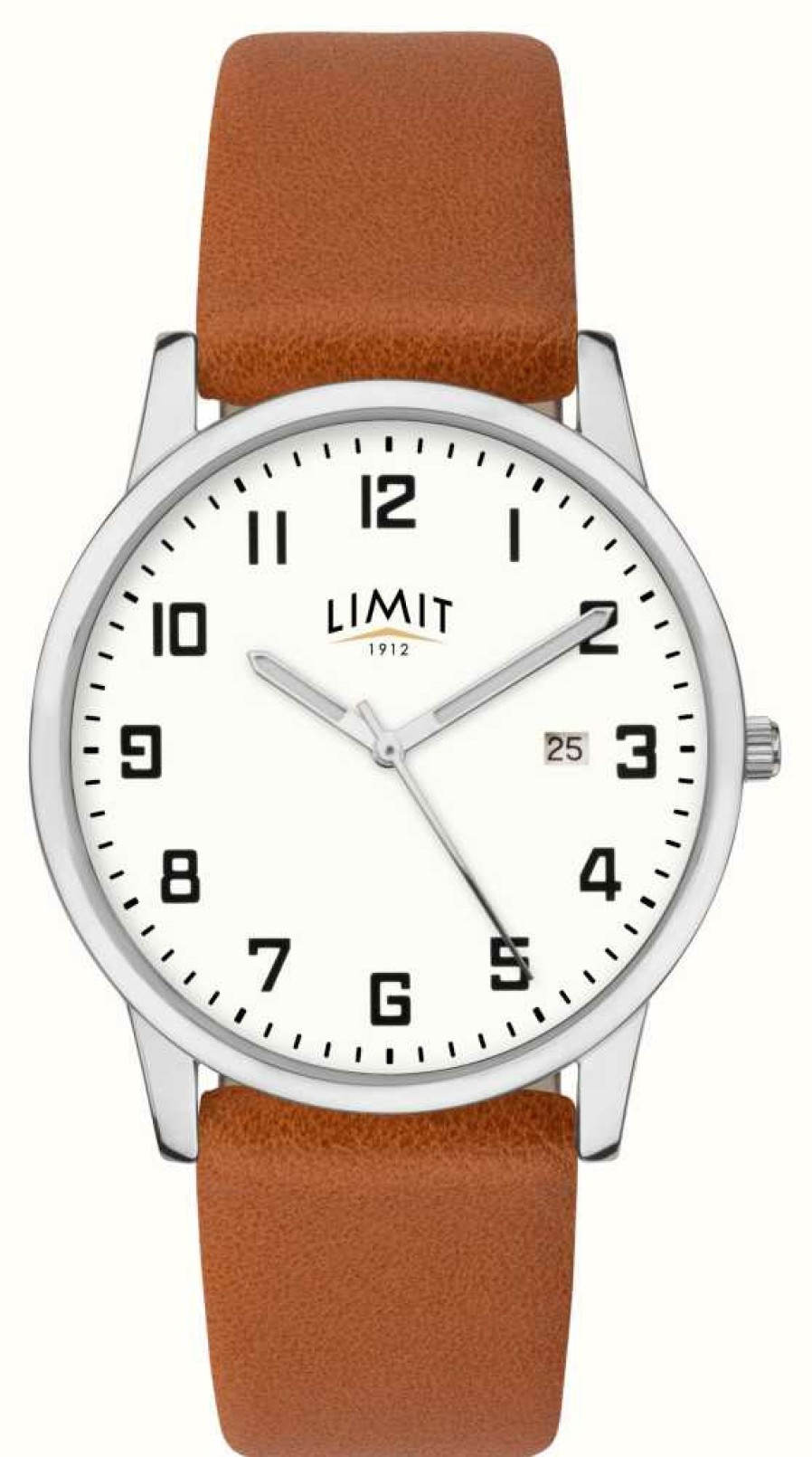 Men'S Limit | Limit Men'S Watch | Silver Case & Pu Strap With Silver White Dial