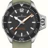 Men'S Hamilton | Hamilton Khaki Navy Frogman Automatic (41Mm) Black Dial / Green Rubber Strap