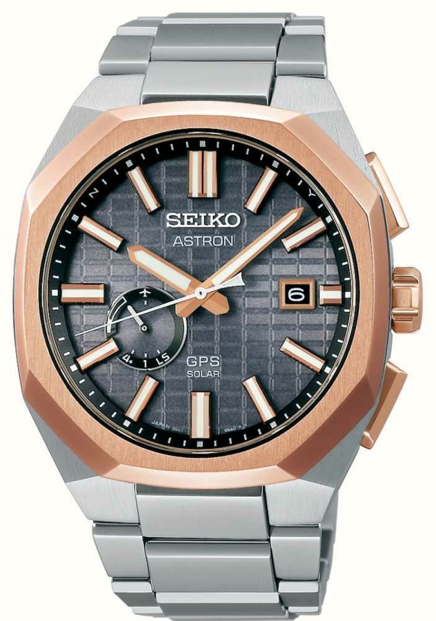 Men'S Seiko | Seiko Astron Gps Solar 'Rose Gold' Crystal Box