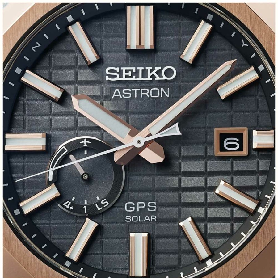 Men'S Seiko | Seiko Astron Gps Solar 'Rose Gold' Crystal Box