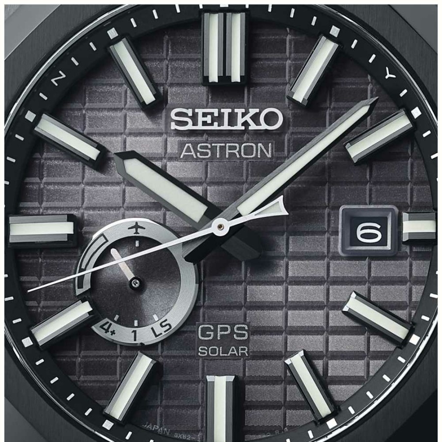 Men'S Seiko | Seiko Astron Gps Solar 'Jet Black' Crystal Box