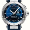 Men'S Herbelin | Herbelin Newport 35Th Anniversary Mareographe Tide Gauge (43Mm) Blue Dial / Blue Rubber