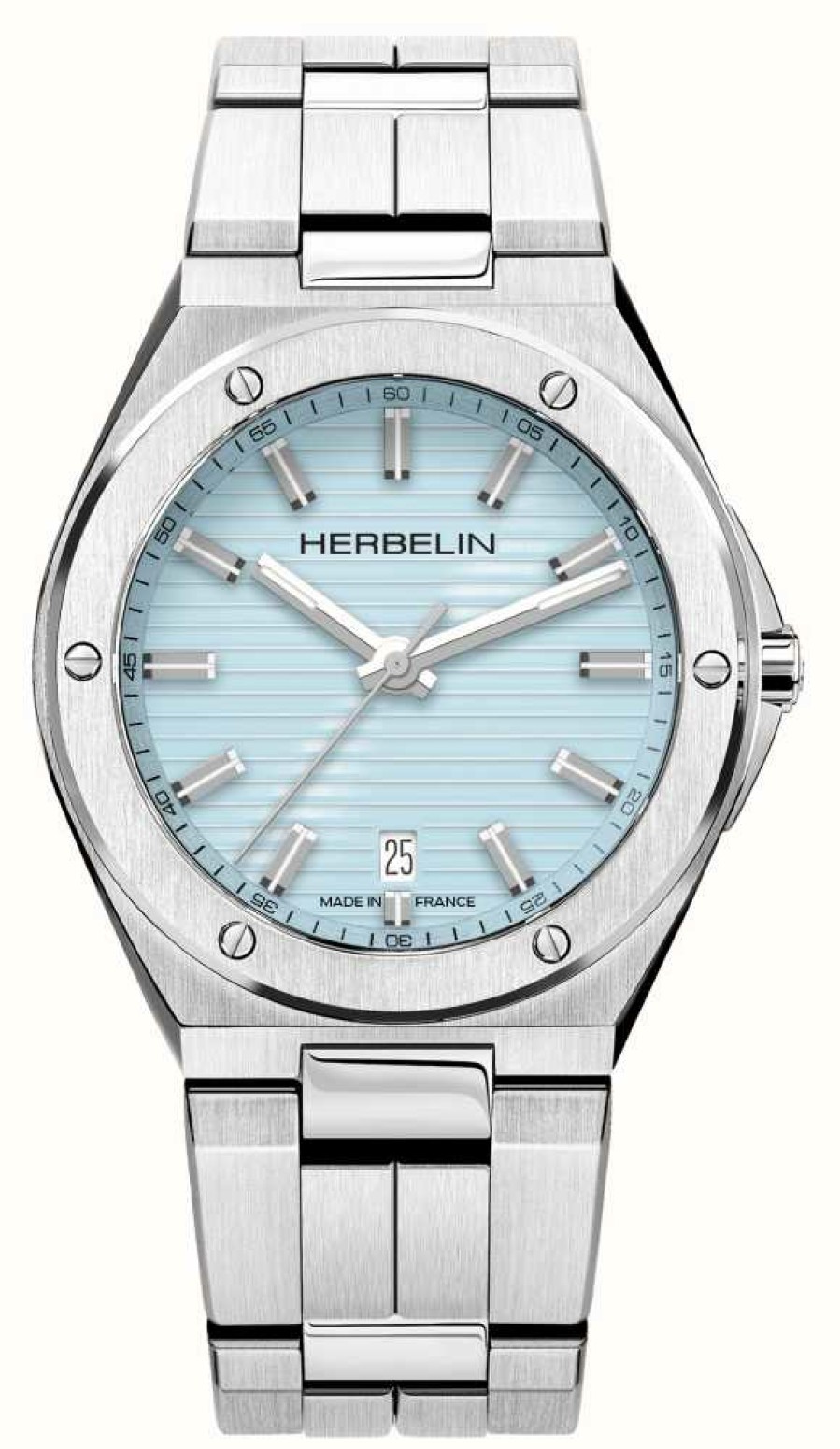 Men'S Herbelin | Herbelin Cap Camarat Quartz (40.5Mm) Light Blue Dial / Stainless Steel