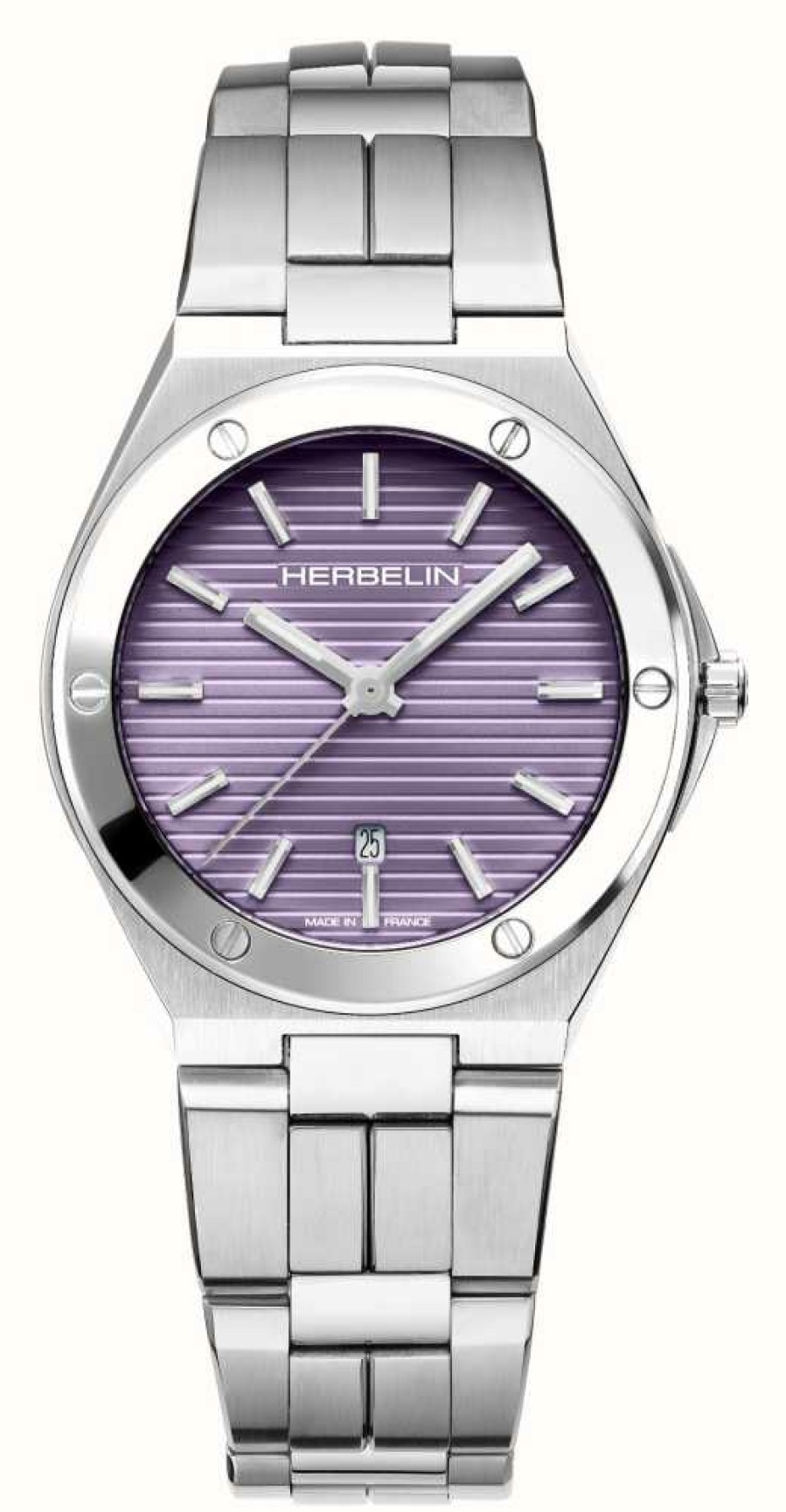 Women'S Herbelin | Herbelin Cap Camarat Quartz (33Mm) Purple Dial / Stainless Steel