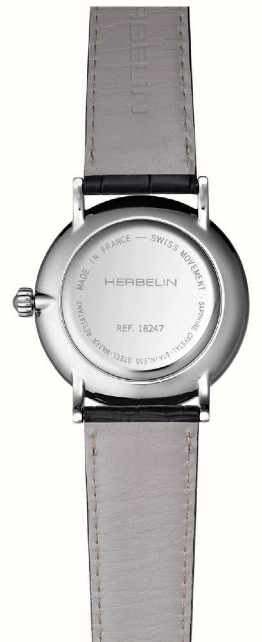 Men'S Herbelin | Herbelin Inspiration Quartz (40Mm) Black Dial / Black Leather