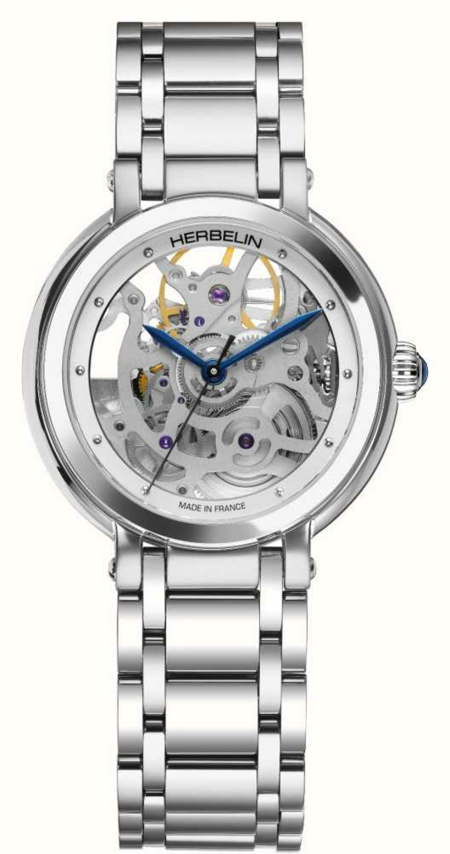 Women'S Herbelin | Herbelin Galet Automatic (33.5Mm) Skeleton Dial / Stainless Steel