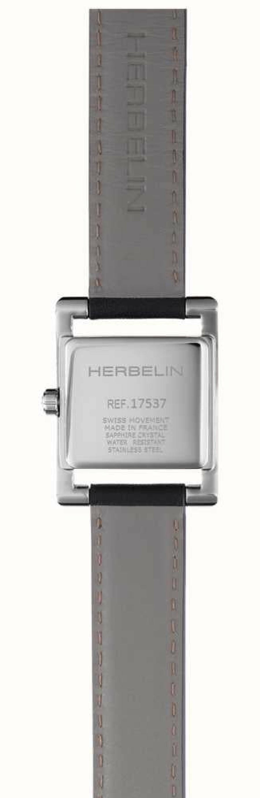 Women'S Herbelin | Herbelin V Avenue (19 X 23.4Mm) Black Dial / Black Leather