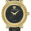 Women'S Versace | Versace Greca Twist (35Mm) Black Dial / Black Leather