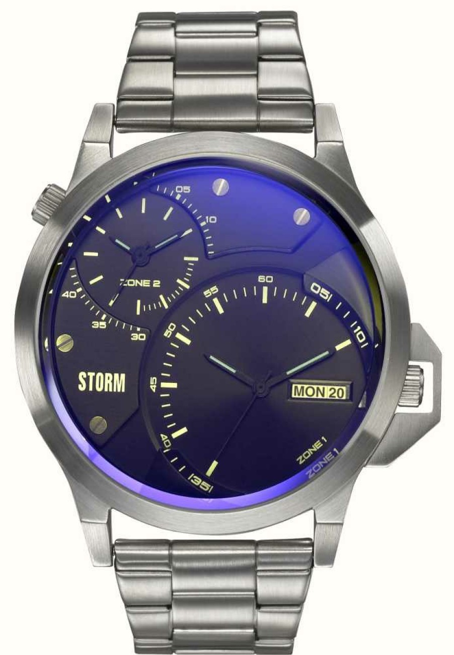 Men'S STORM | Storm Avalonic Lazer Blue Stainless Steel Bracelet