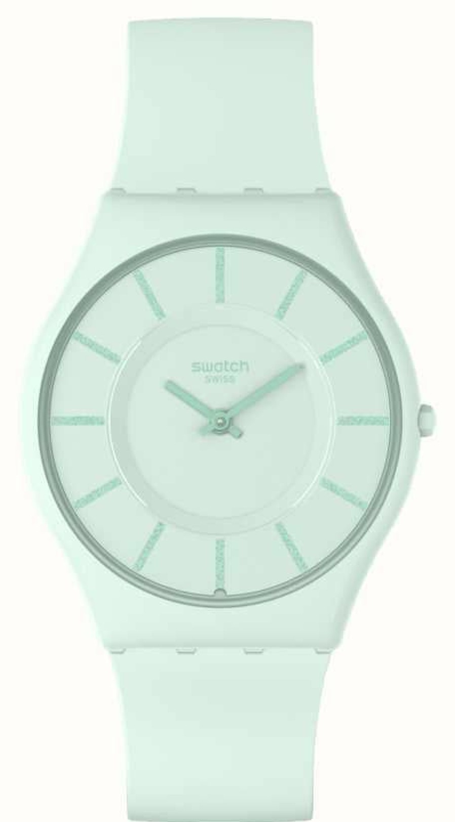 Men'S Swatch | Swatch Turquoise Lightly Turquoise Dial / Turquoise Silicone Strap