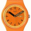 Men'S Swatch | Swatch Proudly Orange Orange Dial / Orange Silicone Strap