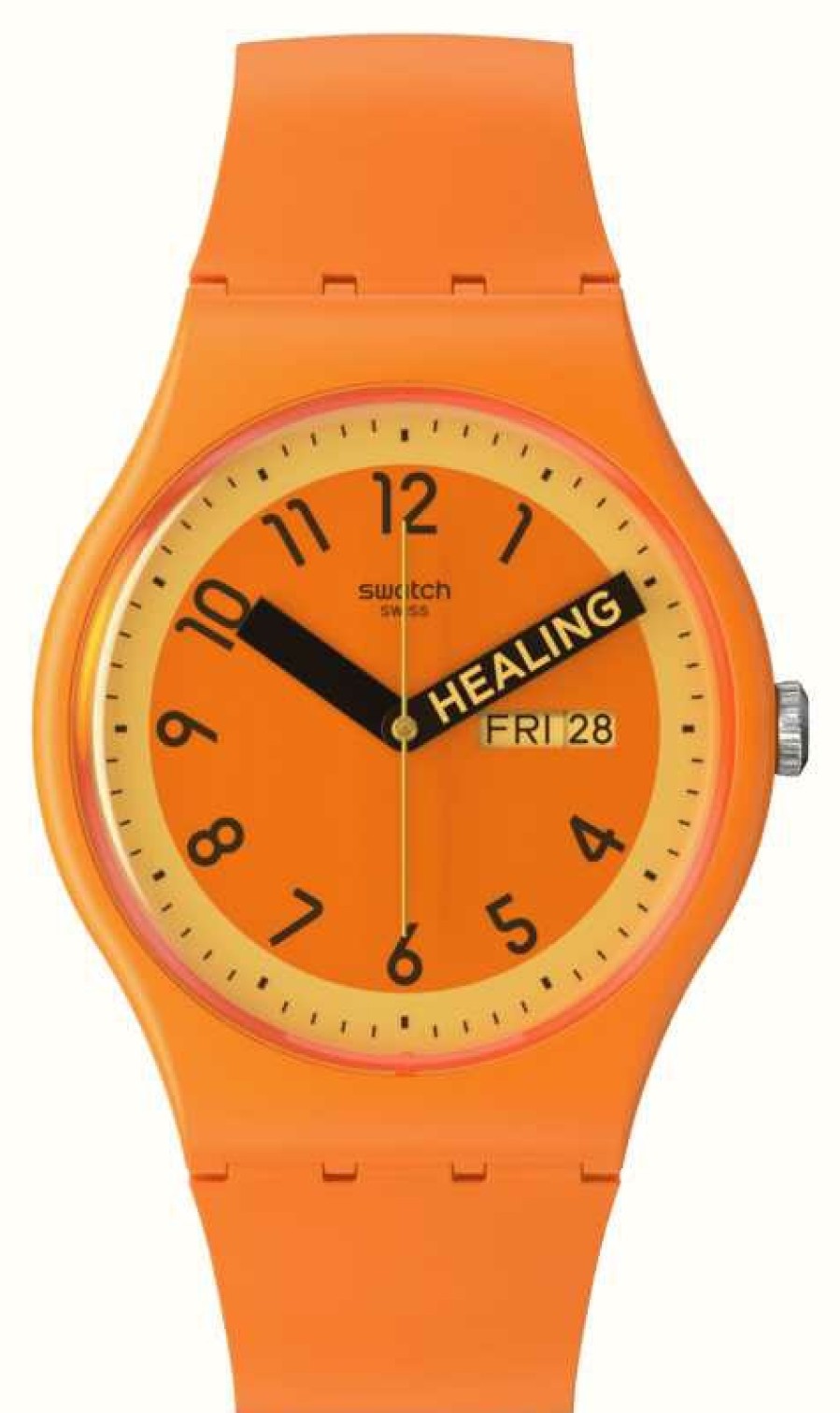 Men'S Swatch | Swatch Proudly Orange Orange Dial / Orange Silicone Strap