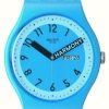 Men'S Swatch | Swatch Proudly Blue Blue Dial / Blue Silicone Strap