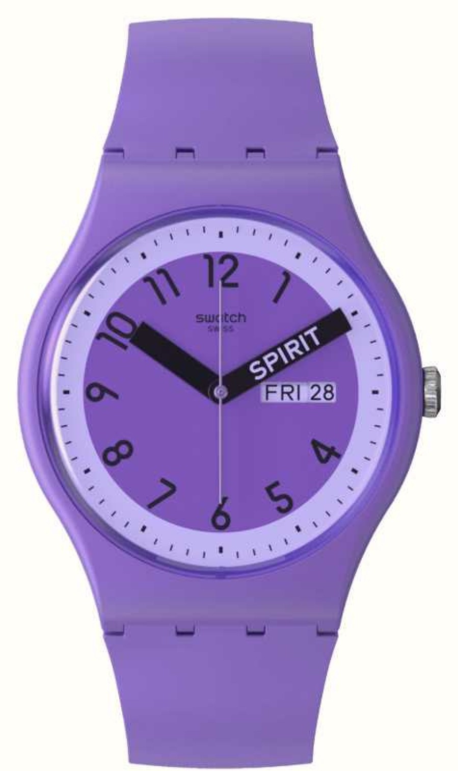 Men'S Swatch | Swatch Proudly Violet Purple Dial / Purple Silicone Strap