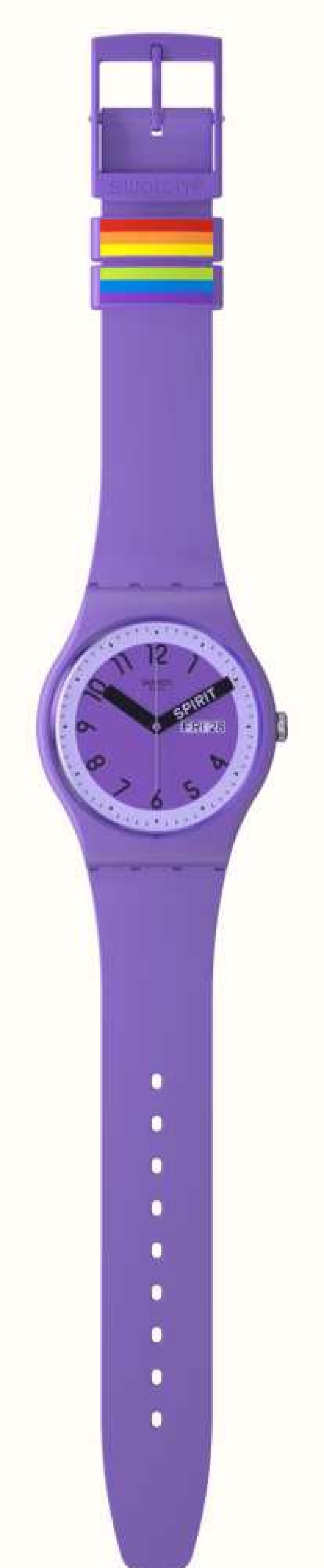 Men'S Swatch | Swatch Proudly Violet Purple Dial / Purple Silicone Strap