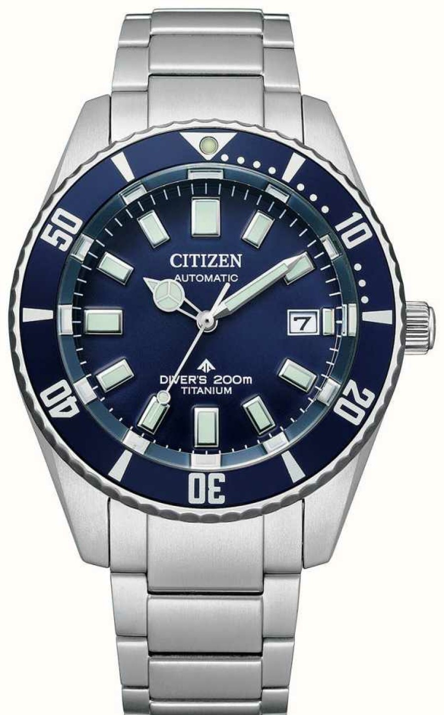 Men'S Citizen | Citizen Promaster Diver Automatic Super Titanium (41Mm) Blue Dial / Titanium Bracelet