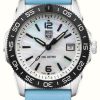 Men'S Luminox | Luminox Pacific Diver Ripple (39Mm) Mother Of Pearl Dial / Light Blue Rubber