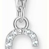 Jewelry Thomas Sabo Jewellery | Thomas Sabo Charm Pendant Letter G With White Stones Sterling Silver