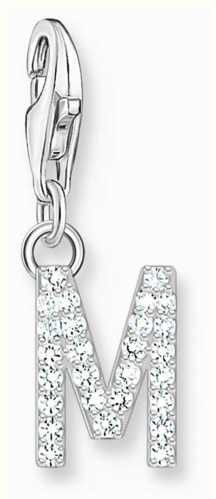 Jewelry Thomas Sabo Jewellery | Thomas Sabo Charm Pendant Letter M With White Stones Sterling Silver