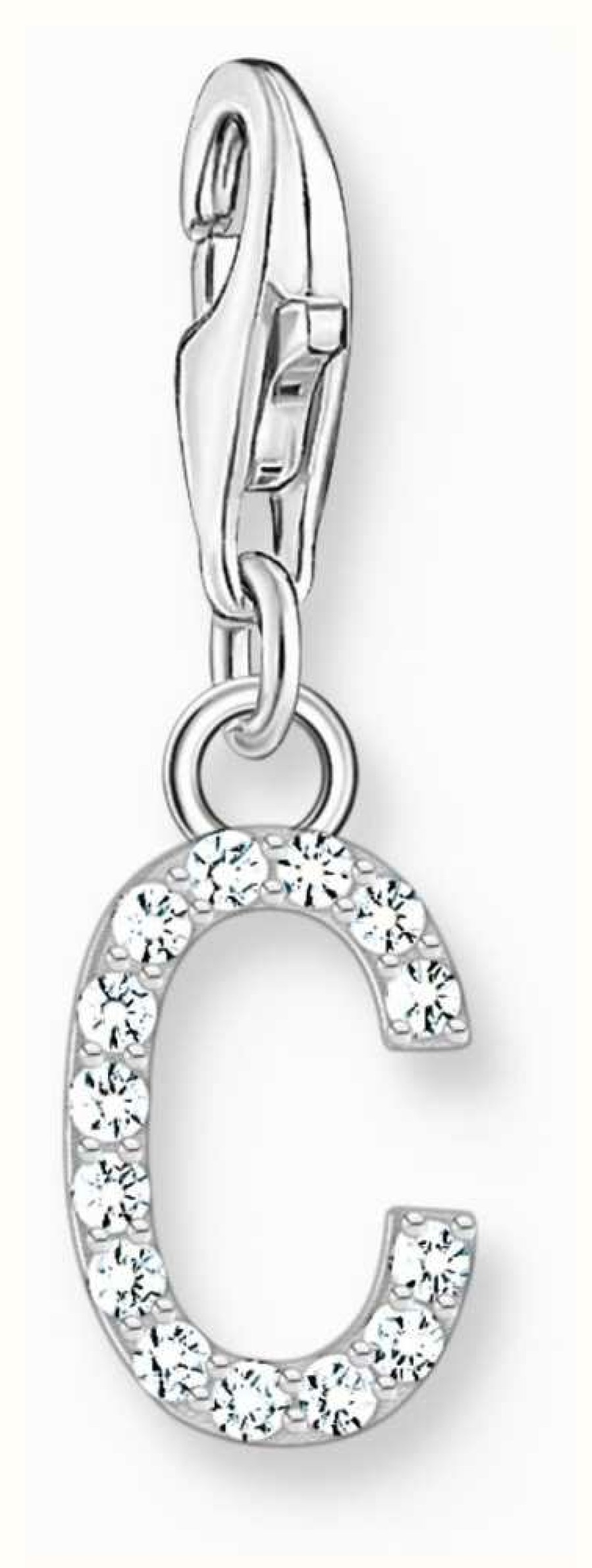 Jewelry Thomas Sabo Jewellery | Thomas Sabo Charm Pendant Letter C With White Stones Sterling Silver