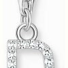 Jewelry Thomas Sabo Jewellery | Thomas Sabo Charm Pendant Letter D With White Stones Sterling Silver