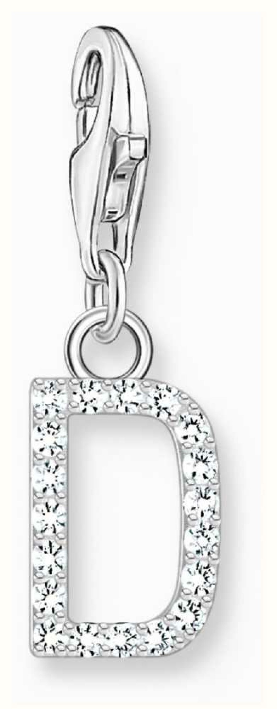 Jewelry Thomas Sabo Jewellery | Thomas Sabo Charm Pendant Letter D With White Stones Sterling Silver