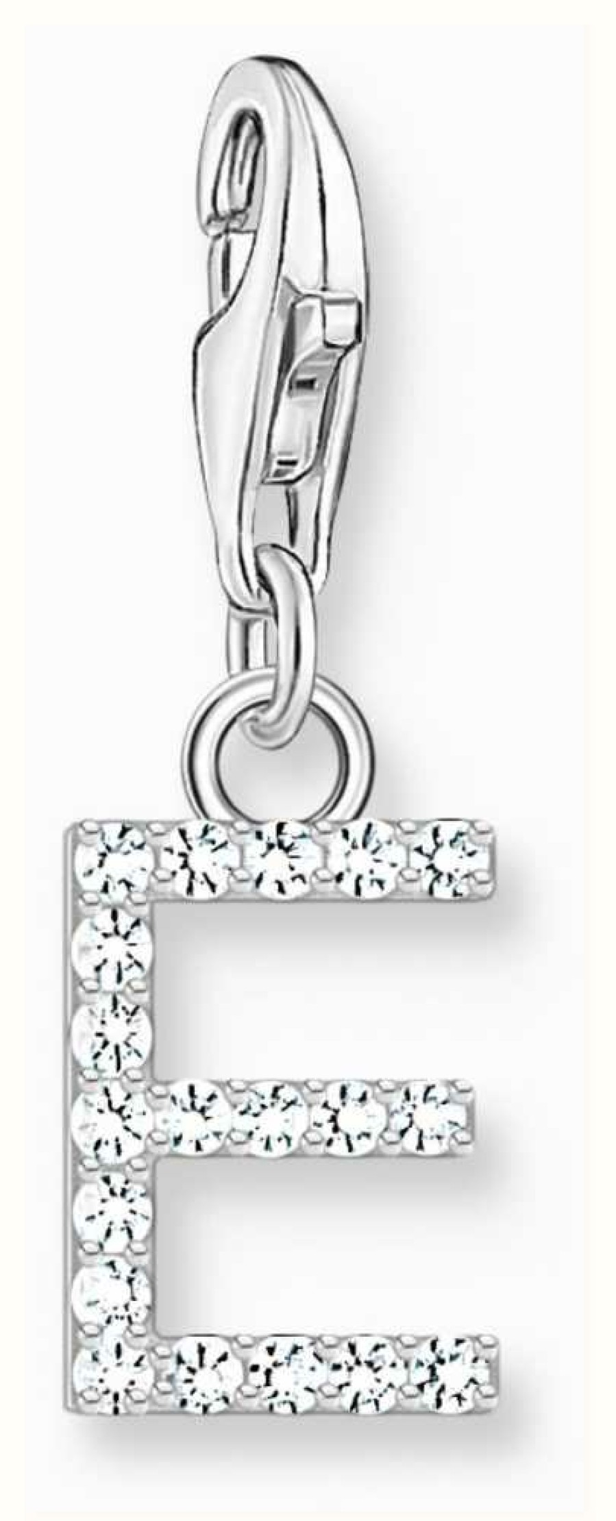 Jewelry Thomas Sabo Jewellery | Thomas Sabo Charm Pendant Letter E With White Stones Sterling Silver