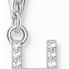 Jewelry Thomas Sabo Jewellery | Thomas Sabo Charm Pendant Letter H With White Stones Sterling Silver