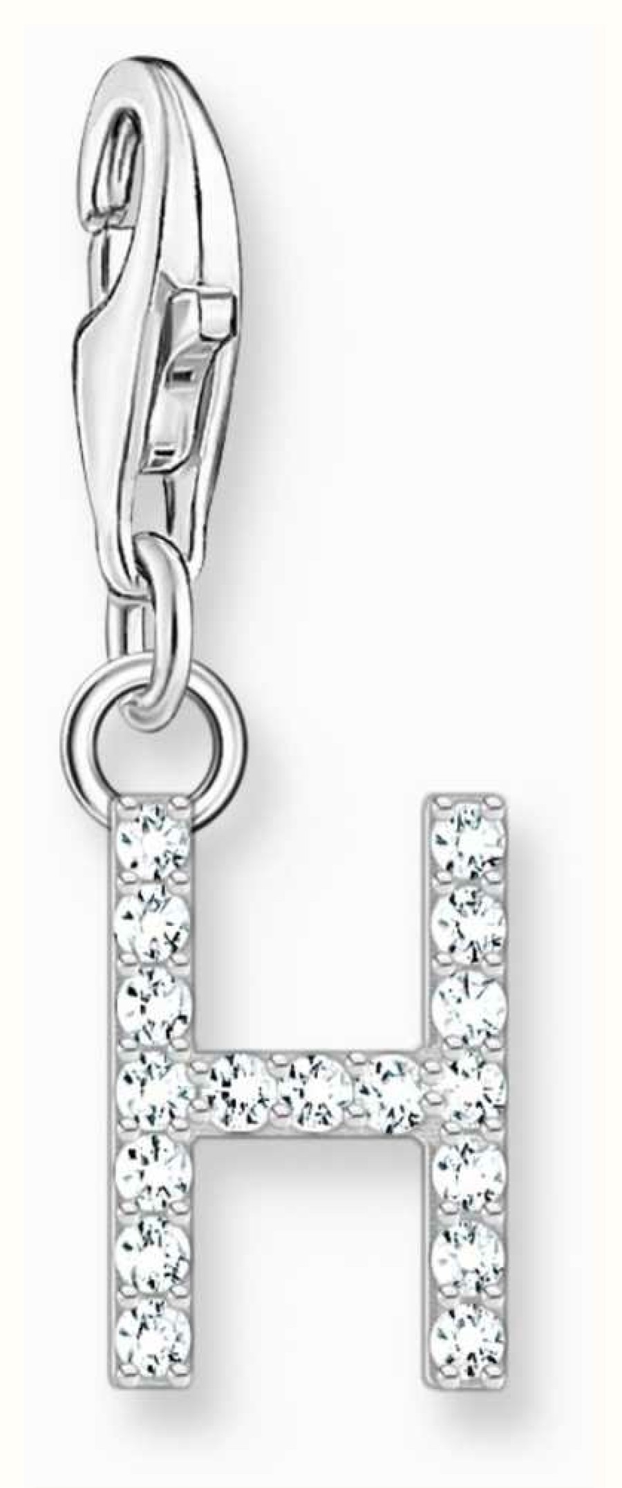 Jewelry Thomas Sabo Jewellery | Thomas Sabo Charm Pendant Letter H With White Stones Sterling Silver