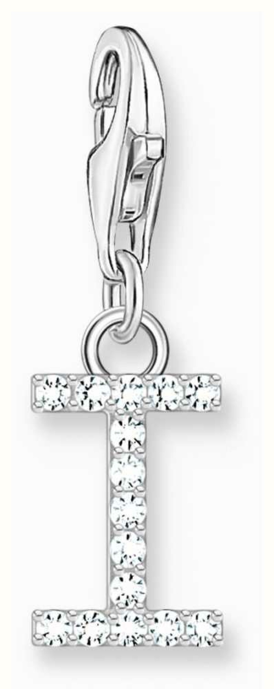 Jewelry Thomas Sabo Jewellery | Thomas Sabo Charm Pendant Letter I With White Stones Sterling Silver