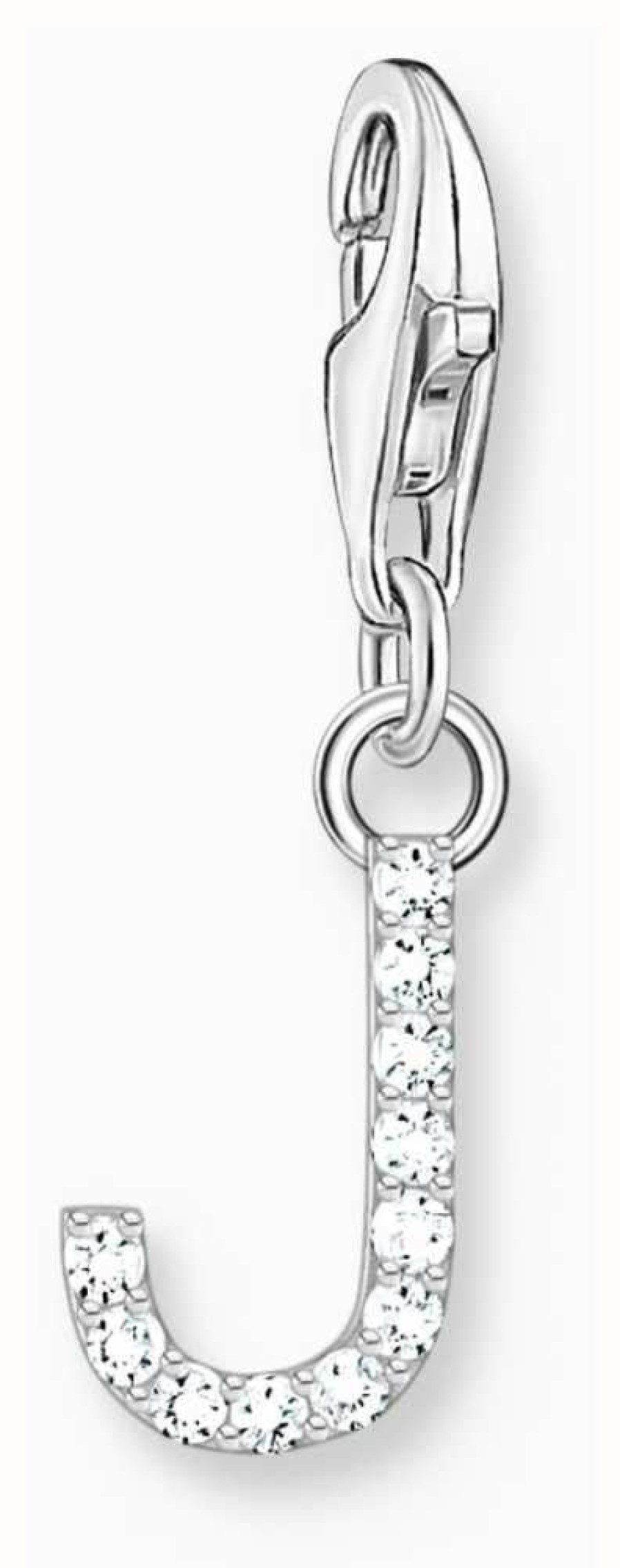 Jewelry Thomas Sabo Jewellery | Thomas Sabo Charm Pendant Letter J With White Stones Sterling Silver