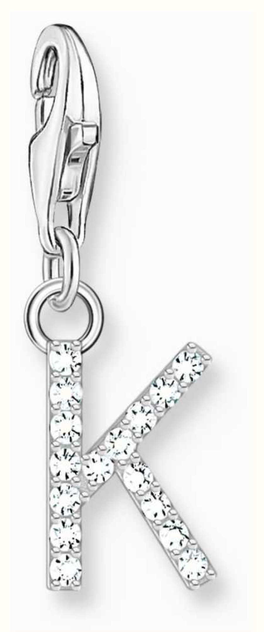 Jewelry Thomas Sabo Jewellery | Thomas Sabo Charm Pendant Letter K With White Stones Sterling Silver