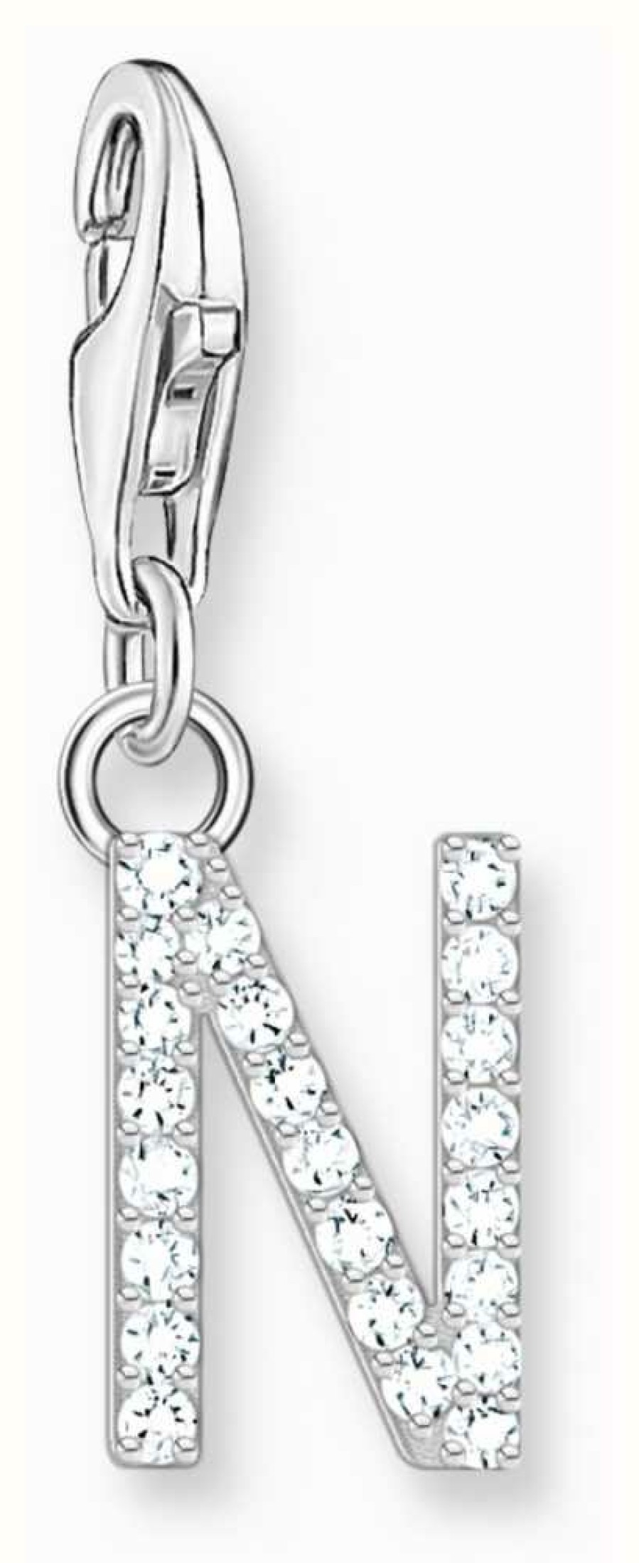 Jewelry Thomas Sabo Jewellery | Thomas Sabo Charm Pendant Letter N With White Stones Sterling Silver