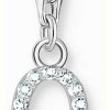 Jewelry Thomas Sabo Jewellery | Thomas Sabo Charm Pendant Letter O With White Stones Sterling Silver