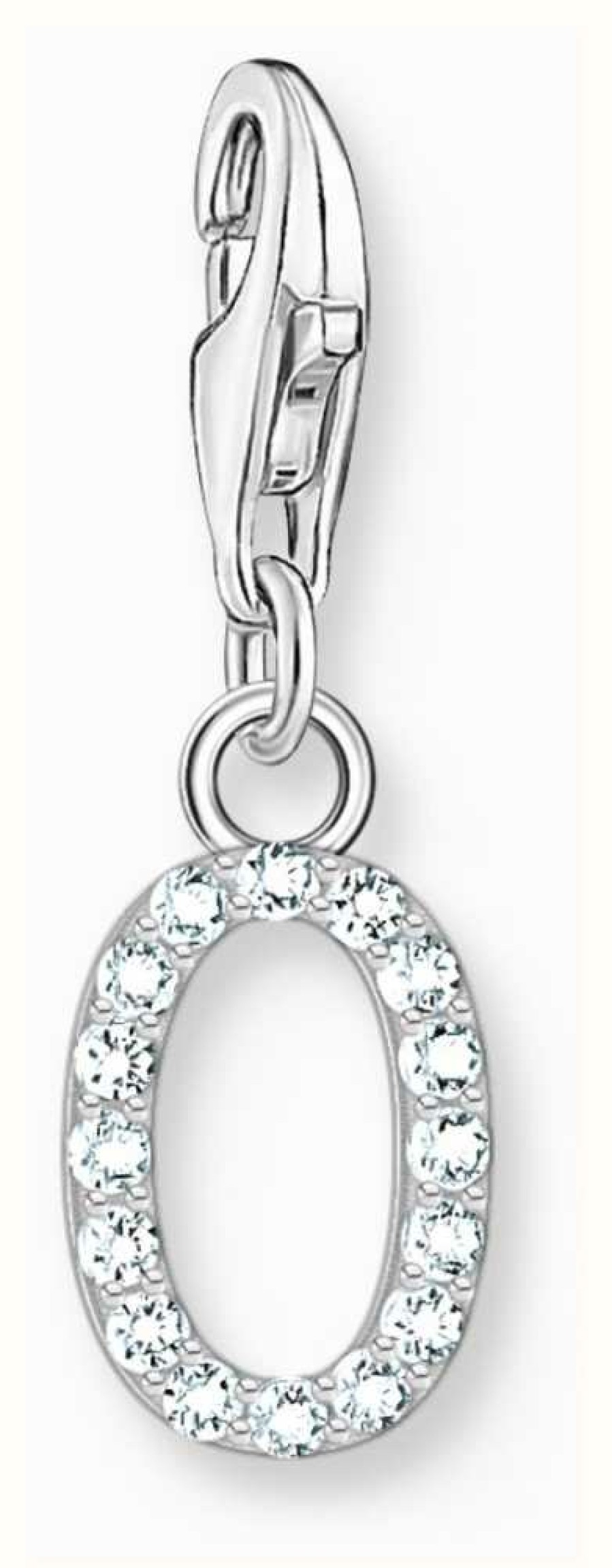 Jewelry Thomas Sabo Jewellery | Thomas Sabo Charm Pendant Letter O With White Stones Sterling Silver