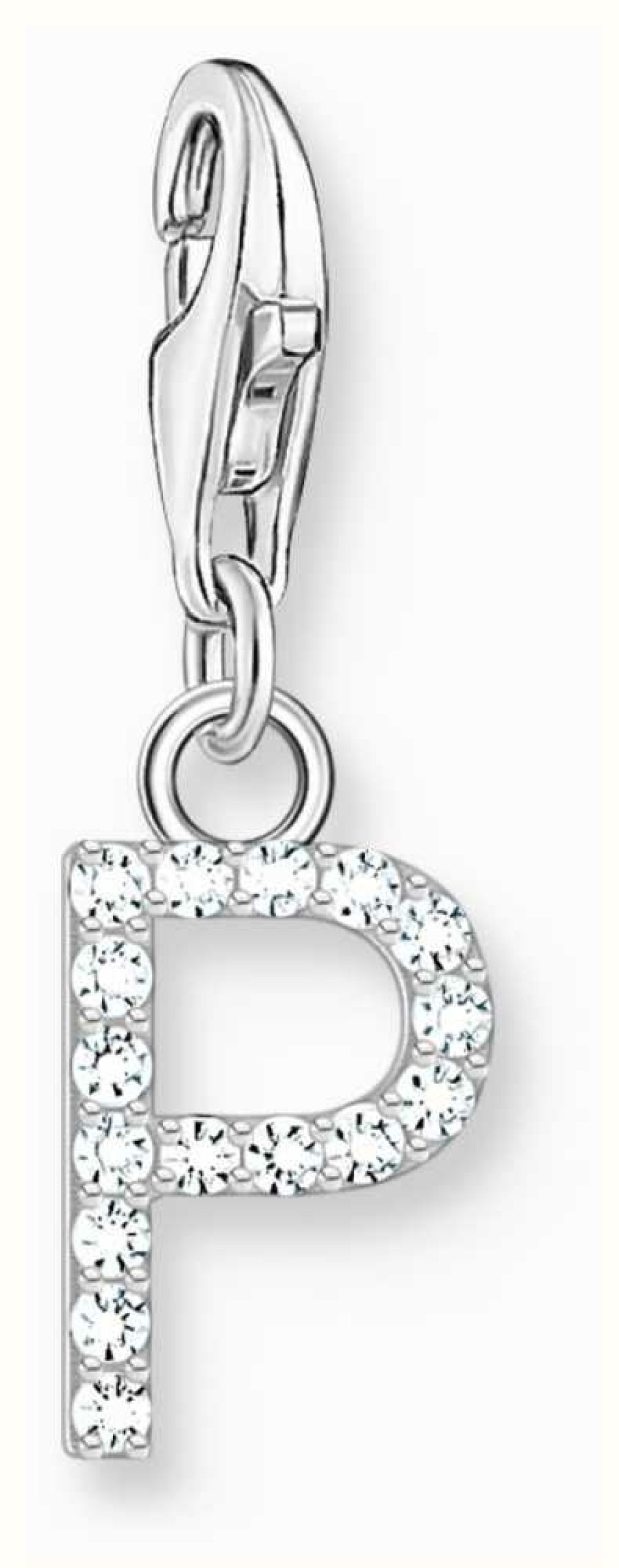 Jewelry Thomas Sabo Jewellery | Thomas Sabo Charm Pendant Letter P With White Stones Sterling Silver