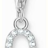 Jewelry Thomas Sabo Jewellery | Thomas Sabo Charm Pendant Letter Q With White Stones Sterling Silver