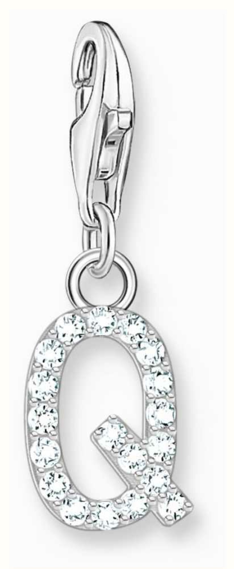 Jewelry Thomas Sabo Jewellery | Thomas Sabo Charm Pendant Letter Q With White Stones Sterling Silver