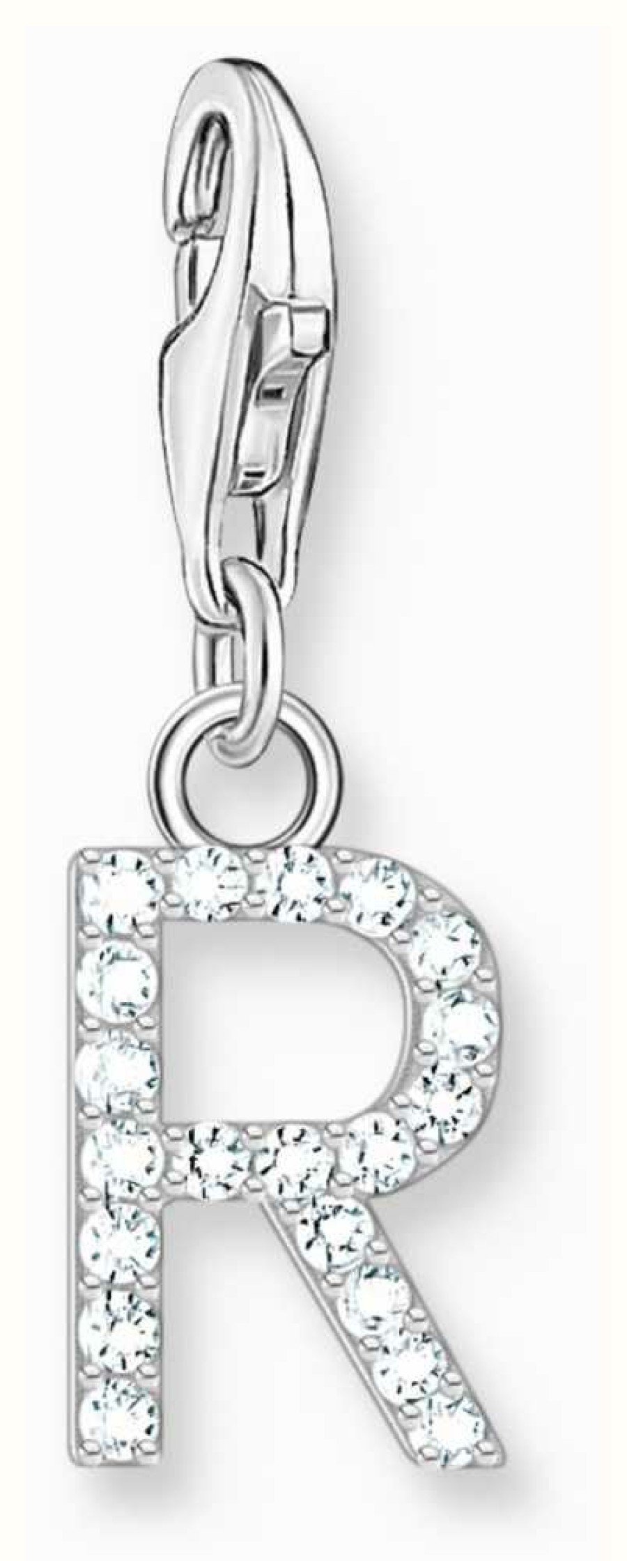 Jewelry Thomas Sabo Jewellery | Thomas Sabo Charm Pendant Letter R With White Stones Sterling Silver