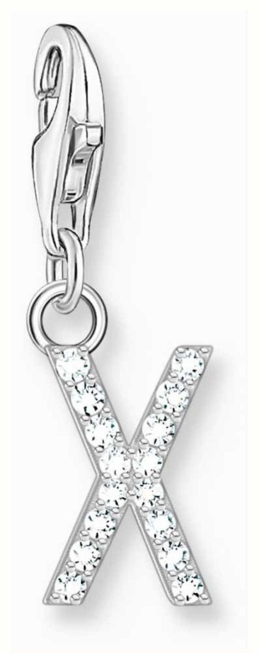 Jewelry Thomas Sabo Jewellery | Thomas Sabo Charm Pendant Letter X With White Stones Sterling Silver