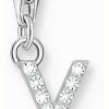 Jewelry Thomas Sabo Jewellery | Thomas Sabo Charm Pendant Letter Y With White Stones Sterling Silver