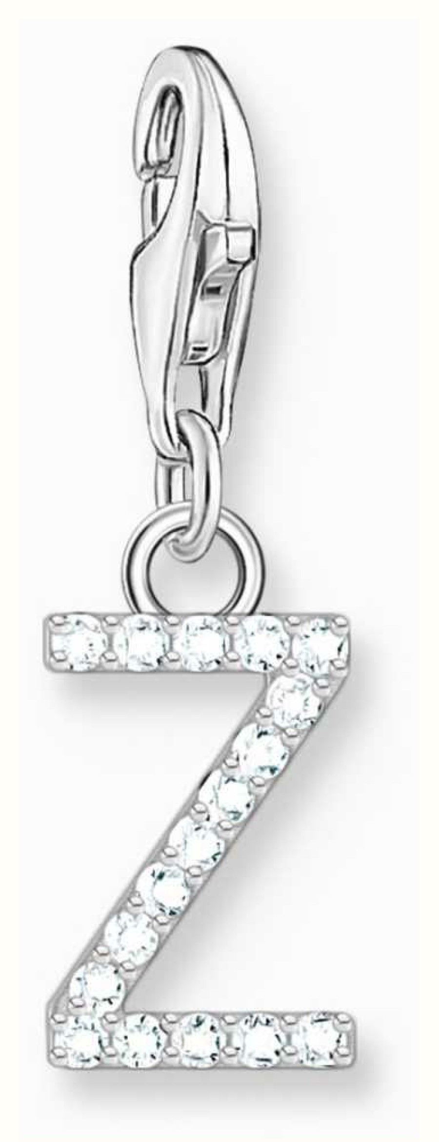 Jewelry Thomas Sabo Jewellery | Thomas Sabo Charm Pendant Letter Z With White Stones Sterling Silver