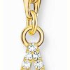 Jewelry Thomas Sabo Jewellery | Thomas Sabo Charm Pendant Letter A With White Stones Gold Plated