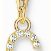 Jewelry Thomas Sabo Jewellery | Thomas Sabo Charm Pendant Letter C With White Stones Gold Plated