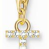 Jewelry Thomas Sabo Jewellery | Thomas Sabo Charm Pendant Letter I With White Stones Gold Plated